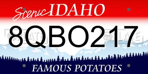 8QBO217 Idaho License Plate