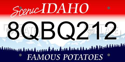 8QBQ212 Idaho License Plate