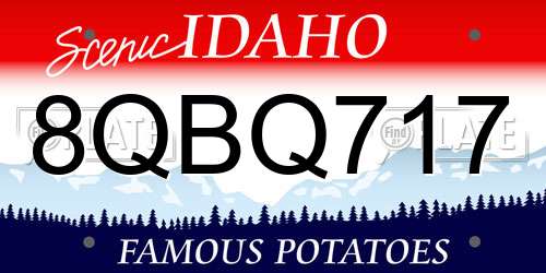 8QBQ717 Idaho License Plate