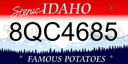 8QC4685 Idaho License Plate