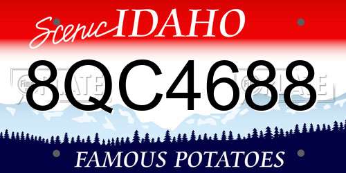 8QC4688 Idaho License Plate