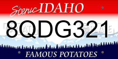 8QDG321 Idaho License Plate