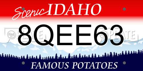 8QEE63 Idaho License Plate