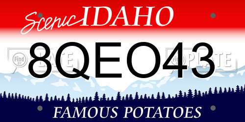 8QEO43 Idaho License Plate