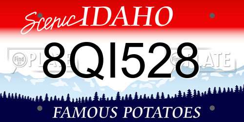 8QI528 Idaho License Plate