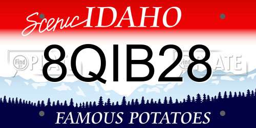 8QIB28 Idaho License Plate