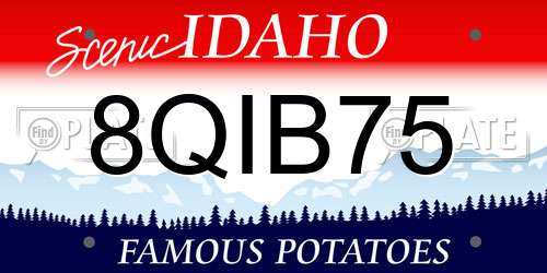 8QIB75 Idaho License Plate