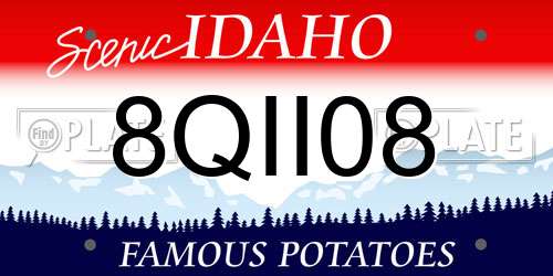 8QII08 Idaho License Plate