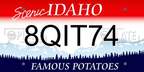 8QIT74 Idaho License Plate