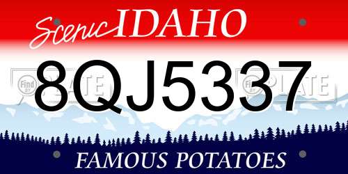 8QJ5337 Idaho License Plate