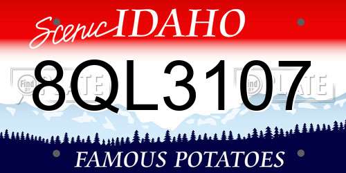 8QL3107 Idaho License Plate
