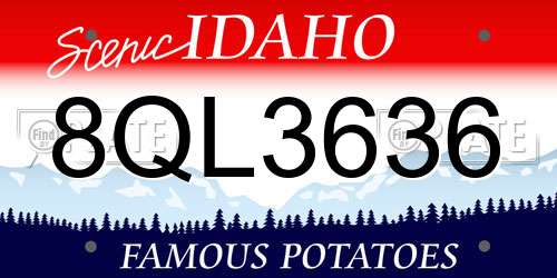 8QL3636 Idaho License Plate
