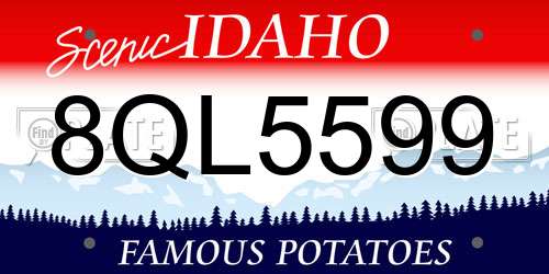 8QL5599 Idaho License Plate