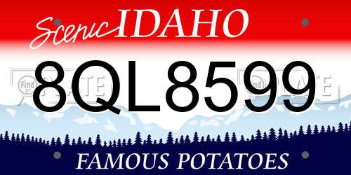 8QL8599 Idaho License Plate