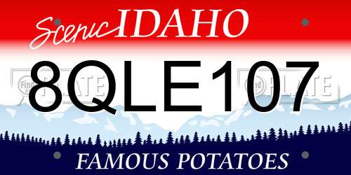 8QLE107 Idaho License Plate