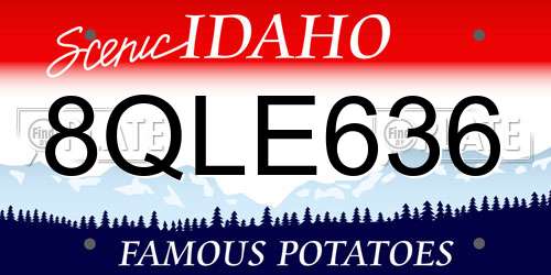8QLE636 Idaho License Plate