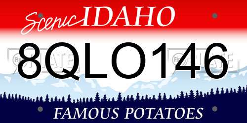 8QLO146 Idaho License Plate