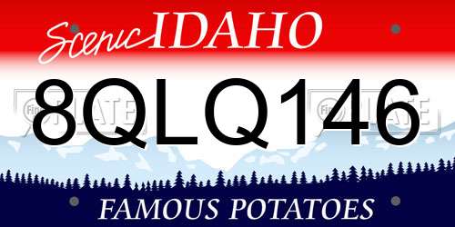 8QLQ146 Idaho License Plate