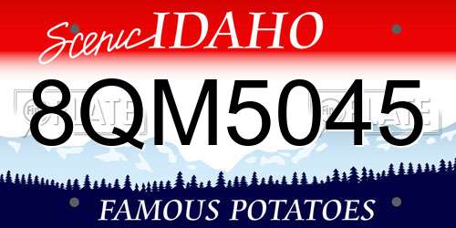 8QM5045 Idaho License Plate