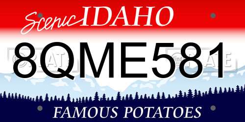8QME581 Idaho License Plate