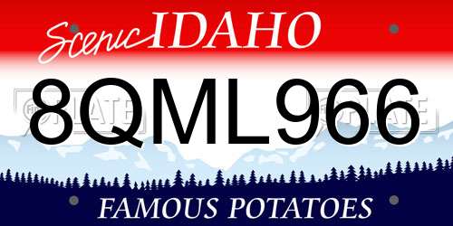 8QML966 Idaho License Plate