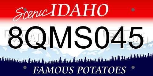 8QMS045 Idaho License Plate