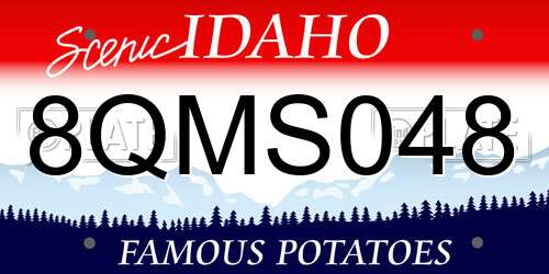 8QMS048 Idaho License Plate
