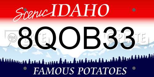 8QOB33 Idaho License Plate