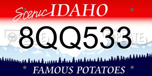 8QQ533 Idaho License Plate