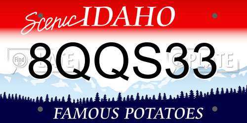 8QQS33 Idaho License Plate