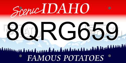 8QRG659 Idaho License Plate