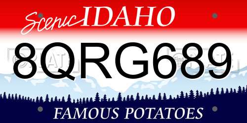 8QRG689 Idaho License Plate