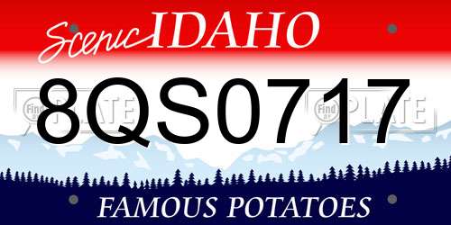 8QS0717 Idaho License Plate