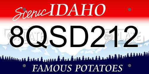 8QSD212 Idaho License Plate