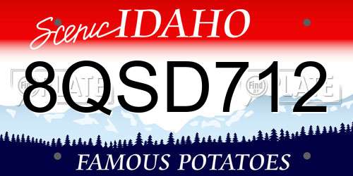 8QSD712 Idaho License Plate