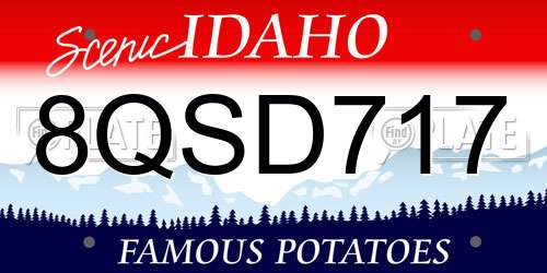 8QSD717 Idaho License Plate
