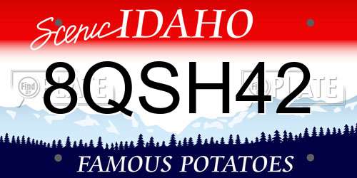 8QSH42 Idaho License Plate