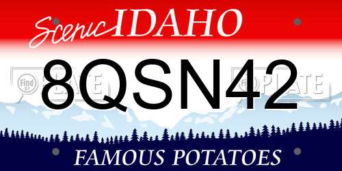 8QSN42 Idaho License Plate