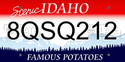 8QSQ212 Idaho License Plate