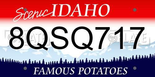 8QSQ717 Idaho License Plate