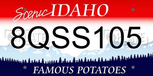 8QSS105 Idaho License Plate