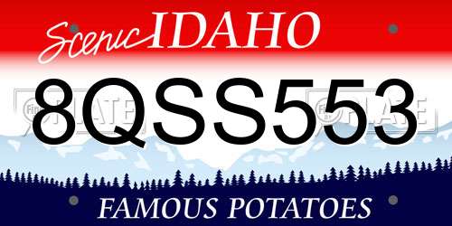 8QSS553 Idaho License Plate
