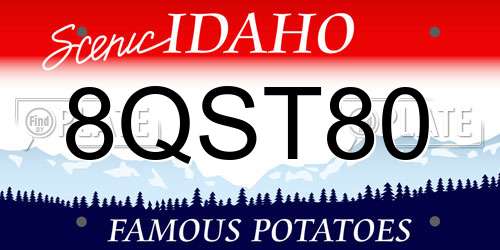 8QST80 Idaho License Plate