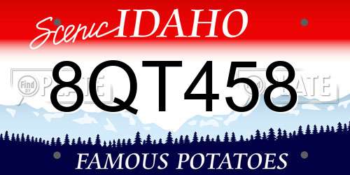 8QT458 Idaho License Plate