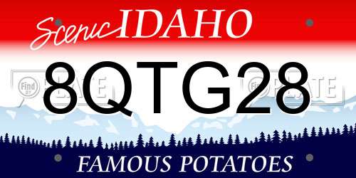 8QTG28 Idaho License Plate