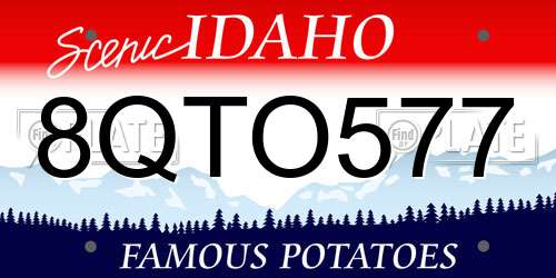 8QTO577 Idaho License Plate