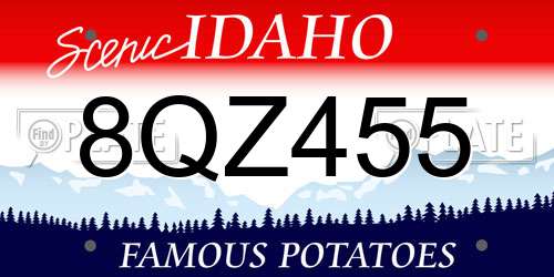8QZ455 Idaho License Plate