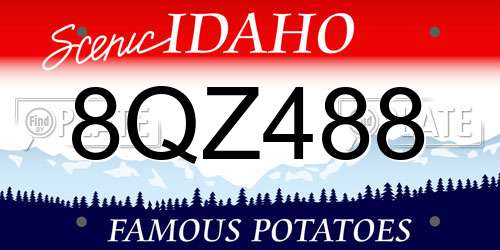 8QZ488 Idaho License Plate