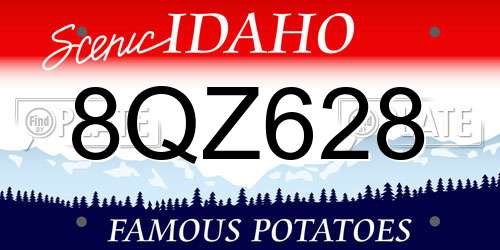 8QZ628 Idaho License Plate