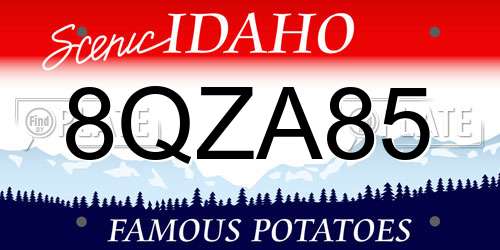 8QZA85 Idaho License Plate